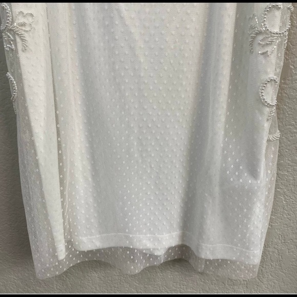 adrianna papell womens off shoulder beaded white dress new size 18 - Picture 6 of 6